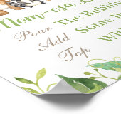 Waldtiere Grünpflanzen Kinderdusche Momosa Bar Poster (Ecke)