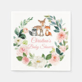 Waldtiere Grünpflanzen Kinderdusche Serviette (Vorderseite)