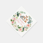 Waldtiere Grünpflanzen Kinderdusche Serviette (Ecke)