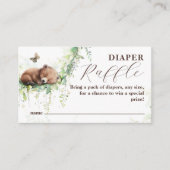 Waldtiere Grünpflanzen Kinderdusche Windeln Begleitkarte (Vorderseite)