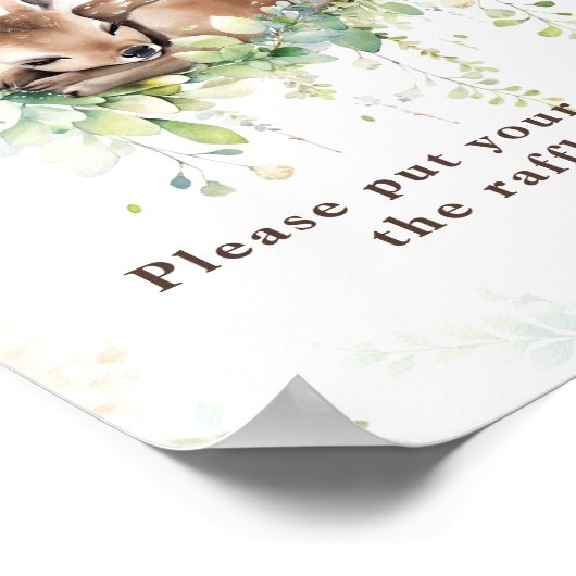 Waldtiere Grünpflanzen Kinderdusche Windeln Poster (Ecke)