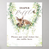 Waldtiere Grünpflanzen Kinderdusche Windeln Poster (Vorne)