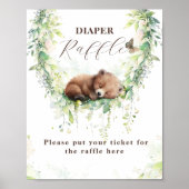 Waldtiere Grünpflanzen Kinderdusche Windeln Poster (Vorne)