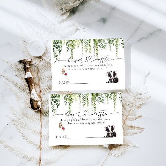 Waldtiere Grünpflanzen Mushroom Kinderdusche Begleitkarte