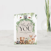 Waldtiere Grünpflanzen Mushroom Kinderdusche Dankeskarte (Vorderseite)