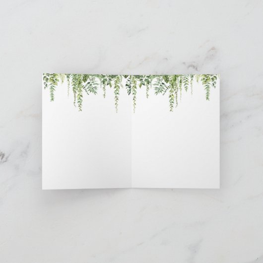 Waldtiere Grünpflanzen Mushroom Kinderdusche Dankeskarte (Innenseite)