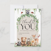 Waldtiere Grünpflanzen Mushroom Kinderdusche Dankeskarte (Vorderseite)