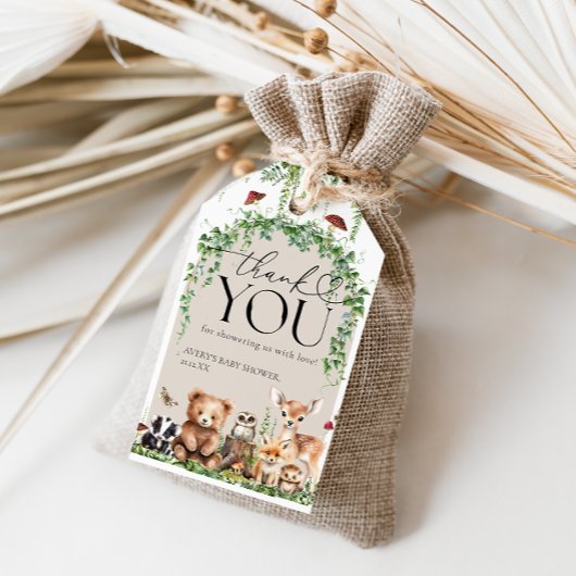 Waldtiere Grünpflanzen Mushroom Kinderdusche Geschenkanhänger