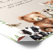 Waldtiere Grünpflanzen Mushroom Kinderdusche Poster (Ecke)