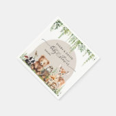 Waldtiere Grünpflanzen Mushroom Kinderdusche Serviette (Ecke)