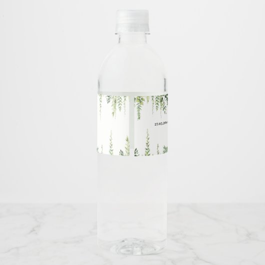 Waldtiere Grünpflanzen Mushroom Kinderdusche Wasserflaschenetikett (Rückseite)