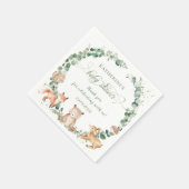 Waldtiere Grünpflanzen neutrale Babydusche Serviette (Ecke)