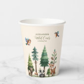 Waldtiere Grünpflanzen Wild 1. Geburtstag Pappbecher (Rückseite)