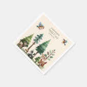 Waldtiere Grünpflanzen Wild 1. Geburtstag Serviette (Ecke)