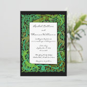 Waldtiere Grüntöne Celtic Animals Hochzeit Einladu Einladung (Stehend Vorderseite)