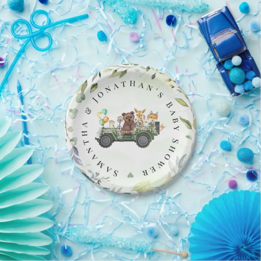 Waldtiere Grünwald Kinderdusche Pappteller (Party)