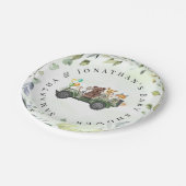 Waldtiere Grünwald Kinderdusche Pappteller (Schrägansicht)