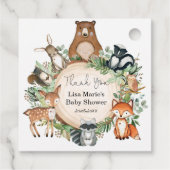 Waldtiere Grünwälder Kinderdusche Party Geschenkanhänger (Rückseite)