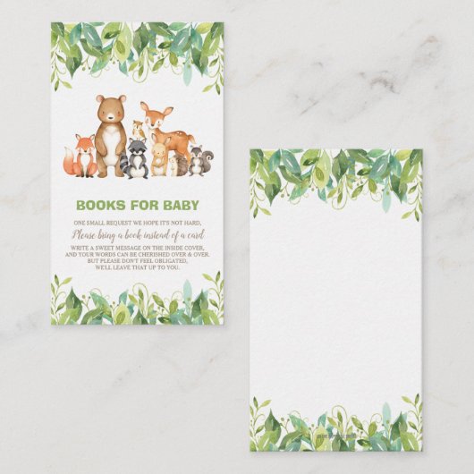 Waldtiere Grünwaldjunge bringen Buch Begleitkarte (Vorne/Hinten)