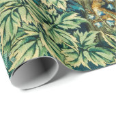 WALDTIERE Hares, Pheasant Bird, grüne Blüte Geschenkpapier (Rolleneckpunkt)