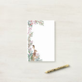 Waldtiere, Hasen, Blattwerk, Weihnachtsbeeren Post-it Klebezettel (Auf Schreibtisch)