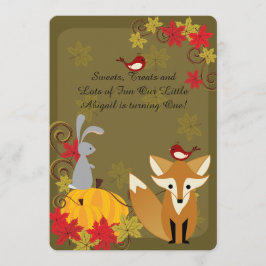 Waldtiere Herbst 1. Geburtstag Einladung