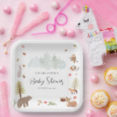 Waldtiere Herbst Baby Shower Pappteller (Party)