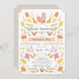 Waldtiere Herbst Blätterdusche Einladung