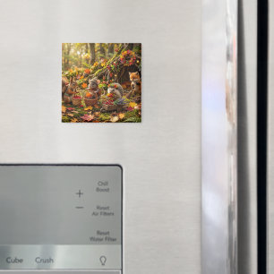 Waldtiere Herbst-Ernte Fantasie Whimsical Magnet