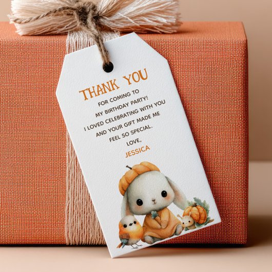 Waldtiere Herbst Kinder Geburtstag Danke Geschenkanhänger