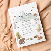 Waldtiere Herbst-Kinderdusche Einladung