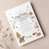 Waldtiere Herbst-Kinderdusche Einladung