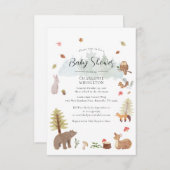 Waldtiere Herbst-Kinderdusche Einladung (Vorne/Hinten)