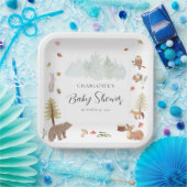 Waldtiere Herbst-Kinderdusche Pappteller (Party)