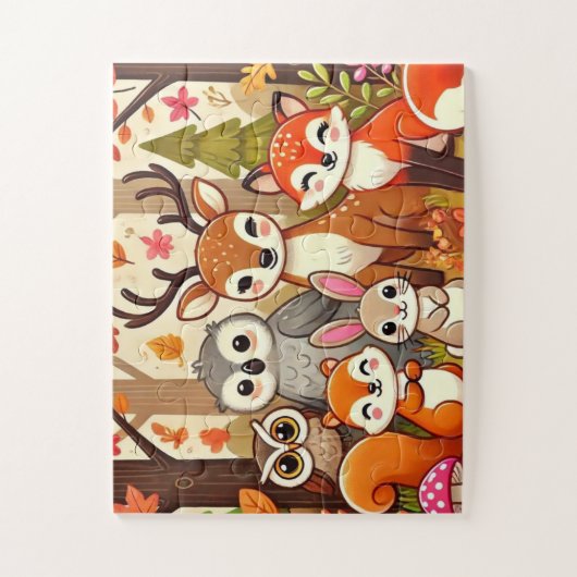 Waldtiere Herbst Puzzle (Vertikal)