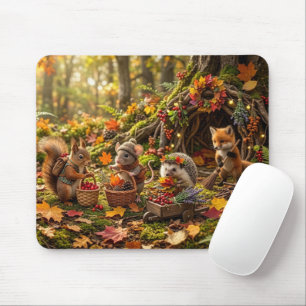 Waldtiere Herbsternte Fantasie Whimsical Mousepad