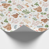 Waldtiere, Herbstfuchs, Hirsch, Bär, e Geschenkpapier (Ecke)