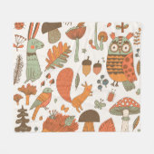 Waldtiere: Herbstliche farbenfrohe Kulisse. Fleecedecke (Vorderseite (Horizontal))