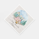 Waldtiere Hirschbärenblume Rustikale Babydusche Serviette (Ecke)