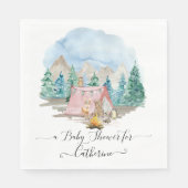 Waldtiere Hirschbärenblume Rustikale Babydusche Serviette (Vorderseite)