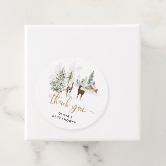 Waldtiere Hirsche Dusche danke Geschenkanhänger (Beispiel)