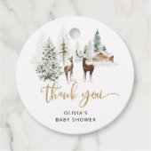 Waldtiere Hirsche Dusche danke Geschenkanhänger (Vorderseite)