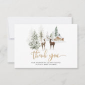 Waldtiere Hirsche Dusche danke Karte (Vorderseite)