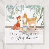 Waldtiere Hirsche Hasen Fox Baby Boy Dusche Geschenkanhänger (Vorderseite)