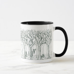 Waldtiere Hirsche Hasen Winterbaume Kunst Tasse