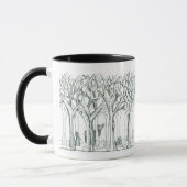 Waldtiere Hirsche Hasen Winterbaume Kunst Tasse (Links)