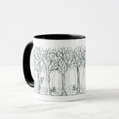 Waldtiere Hirsche Hasen Winterbaume Kunst Tasse (Vorderseite Links)