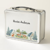 Waldtiere Hirsche niedliche Bezeichnung Metall Brotdose (Rückseite)