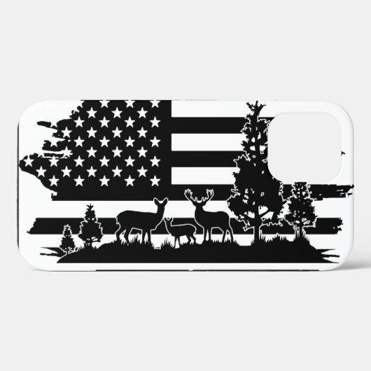 *~* Waldtiere Hirsche Pinien Moderne amerikanische Case-Mate iPhone Hülle (Rückseite (Horizontal))