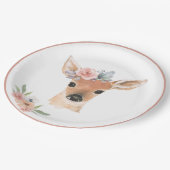 Waldtiere Hirsche Wasserfarben Pappteller (Schrägansicht)